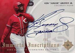 Ken Griffey Jr. Autographed 1999 SPX Winning Materials Card #JR