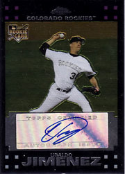 Autograph Warehouse 343346 Ubaldo Jimenez Player Worn Jersey Patch Baseball  Card - Colorado Rockies 2010 Topps All Star No. AS-UJ