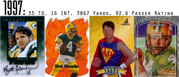 The Epic Story of Brett Favre's Streak Told Through Football Cards