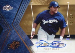 Prince Fielder player worn jersey patch baseball card (Milwaukee