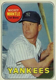 1952 Topps Mickey Mantle rookie card Metal Print