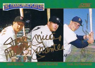 Rare Score Set Of Mickey Mantle Autographed Cards (7)