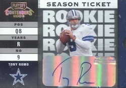 Tony Romo Card 2007 Leaf Certified Materials Fabric of the Game Auto Jersey  #98