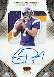 2011 Certified Freshman Fabric CHRISTIAN PONDER dual jersey auto /299  Vikings FB