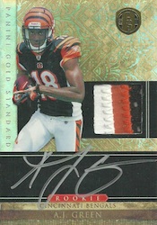 AJ Green REFRACTOR BLACK PRIZM # /299 ROOKIE CARD 2011 AJ GREEN Chrome RC  PSA 9