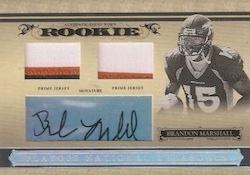 BRANDON MARSHALL WILLIAMS 2006 Upper Deck Rookie Futures Dual Jersey Auto  RC /50