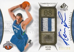 Kevin Love 2008-09 UD Black Rookie Signed Jersey Pieces Gold PATCH #SJ – Basketball  Card Guy