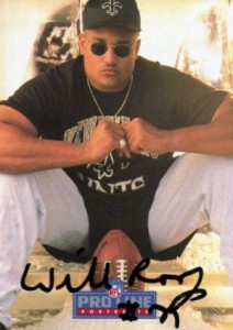 Willie Roaf autographed football card (New Orleans Saints) 1995