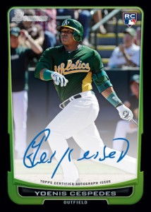 YOENIS CESPEDES OAKLAND A'S ACTION SIGNED 8x10