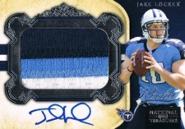 JAKE LOCKER 2011 Topps Rookie Prime Jersey Patch Card #HRPJL (x