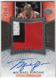 jordan michael cards exquisite autographed auto patch upper deck card autograph jersey