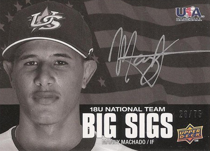 2009 Upper Deck Signature Stars - USA Future Watch Jersey Autographs  #UFWA-32 - Manny Machado /899