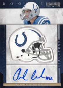 2012 Panini Prestige Picks Andrew Luck autograph auto patch rc #D40/99 -  Sportsnut Cards