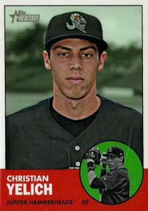 2012 Topps Heritage Minor League Baseball Christian Yelich 2012 Topps Heritage Minor League Baseball Variation Short Prints 12