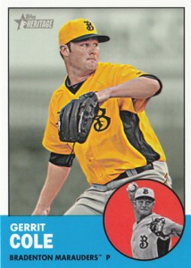 2012 Topps Heritage Minor League Baseball Gerrit Cole Variation 2012 Topps Heritage Minor League Baseball Variation Short Prints 2