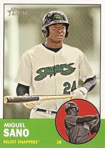 2012 Topps Heritage Minor League Baseball Migeul Sano Variation 2012 Topps Heritage Minor League Baseball Variation Short Prints 7