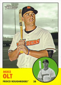 2012 Topps Heritage Minor League Baseball Mike Olt Variation 2012 Topps Heritage Minor League Baseball Variation Short Prints 11