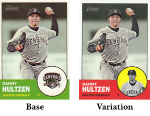 2012 Topps Heritage Minor League Baseball Variation Comparison 2012 Topps Heritage Minor League Baseball Variation Short Prints 1