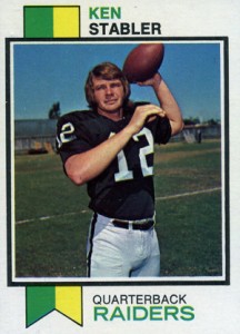 1975 McDonalds Ken Stabler NFL Oakland Raiders coupon card