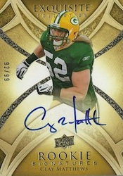 2008 Upper Deck Exquisite Super Swatch Paul Hornung quad jersey #D19/20  *69806 ID: 16727 - Sportsnut Cards