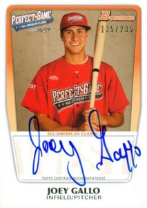 2012 MAY 10: Gorman's Joey Gallo (13), a possible 2012 1st round Major  League Baseball Draft pick during a high school baseball playoff game  between #3 USA Today Super 25/#7 ESPN POWERADE