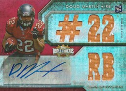 DOUG MARTIN 2012 Press Pass Fanfare Purple Rookie Auto On Card 21/25 #FFDM