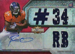 * 33/99 * Ronnie Hillman 2012 Triple Threads Auto Game Used Jersey Rookie RC