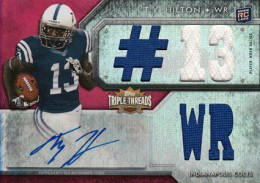 T.y. Hilton 2012 Topps Triple Threads Red Colts Rookie Jersey Auto