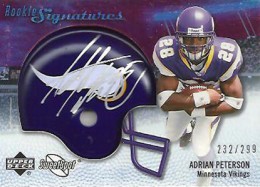 Sold at Auction: 2007 UPPER DECK FOOTBALL ADRIAN PETERSON ROOKIE (T)