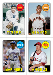 Mike Trout 2013 Topps Archives 4 in 1 Mini Stickers Series Mint