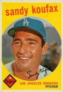 1966 Topps #223 1965 NL Pitching Leaders Sandy Koufax Baseball Card Ex/Mt