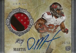 Signed Doug Martin Jersey - 2012 Topps Prime Level V Quad 3 Color