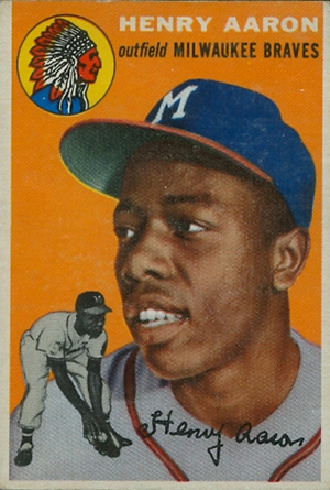 Collectible baseball card - Hank Aaron of Atlanta Braves Stock