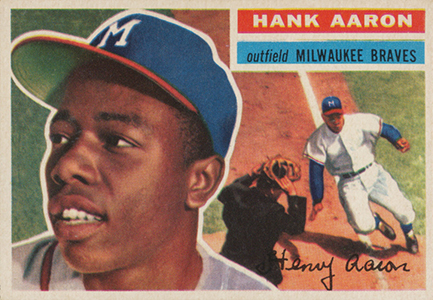 Hank Aaron 1957 Topps #20 Baseball Card Milwaukee Braves MVP