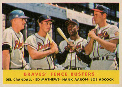 Matted 8x10 Photo- Hank Aaron, Joe Adcock and Eddie Mathews