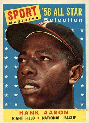 HGA 4 1958 Topps Hank Aaron Baseball Card White Letters #30