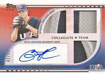 Gerrit Cole Game Worn Jersey Card