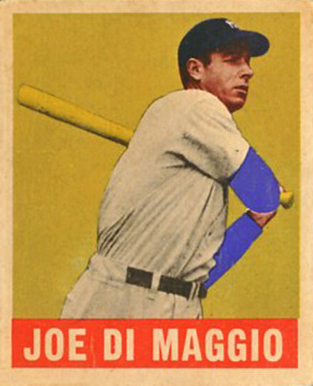 1948 Leaf Joe DiMaggio Wood Baseball Card Sign Display - 10"x12"