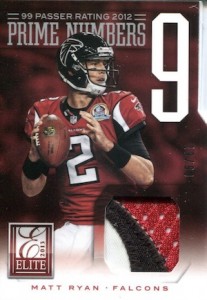 2013 Panini Elite Football Prime Numbers Memorabilia Matt Ryan 2013 Elite Football Cards 20