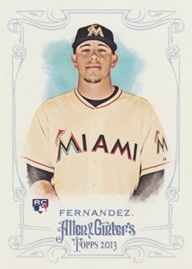 Jose Fernandez baseball card (Florida Marlins) 2013 Topps #589 Rookie Card