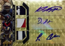 2013 Topps Finest Football Triple Autograph Triple Relic Superfractor 2013 Topps Finest Football Cards 15