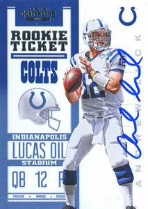 Andrew Luck 2012 Absolute War Room Materials Autographs Prime #4 6/25 :  Gulf Coast Breakers, Pensacola's Florida Largest Sport Card Dealer