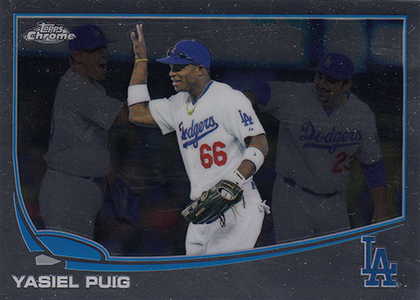 Yasiel Puig 2013 Bowman Chrome Blue Refractor Rookie Card