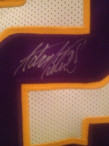 Adrian Peterson Signed Jersey Closeup