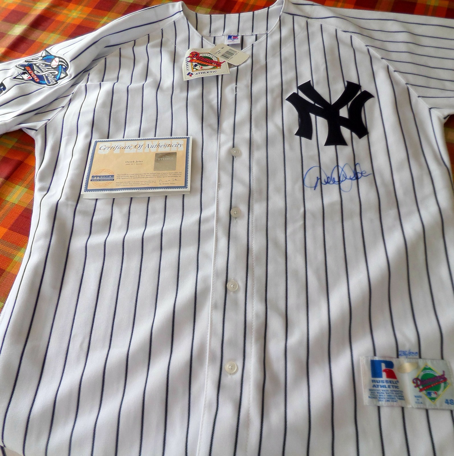 Rare Derek Jeter Rookie Signed New York Yankees 1996 World Series Jersey  Steiner