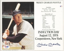 Mickey Mantle Signed Photo