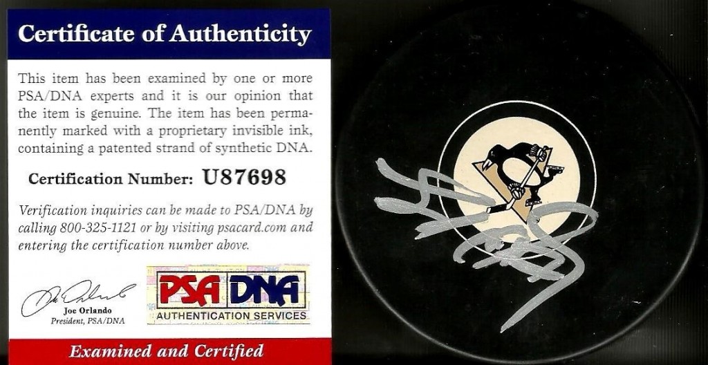 Sidney Crosby Signed Puck and COA