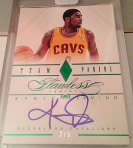 06 2012-13 Panini Flawless Team Panini Autographs Emerald Kyrie Irving Easy Seeing Green: Top 2012-13 Panini Flawless Basketball Sales 8
