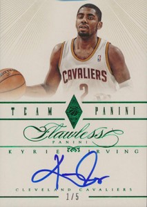 09 2012-13 Panini Flawless Team Panini Autographs Emerald Kyrie Irving Easy Seeing Green: Top 2012-13 Panini Flawless Basketball Sales 9