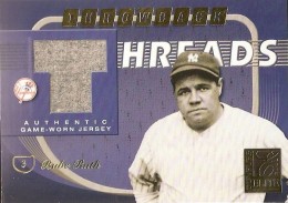 Babe Ruth / Lou Gehrig 2004 Donruss Elite Throwback Threads Dual Game-Used  Jersey Relic #51 (Serially Numbered #19/25)